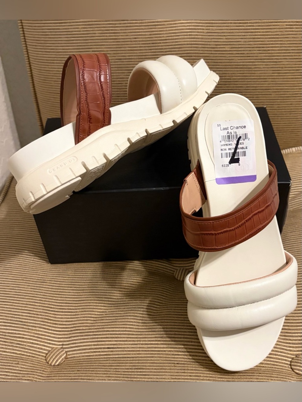NWT Cole Haan Women's ZERØGRAND Double Band Slide Sandals - Size 8